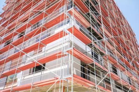 Building construction site Stock Photos