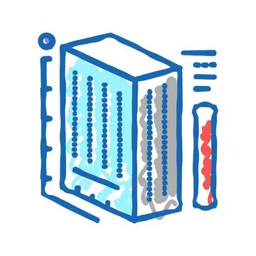Building construction sizes modeling icon doodle illustration Ilustración de archivo
