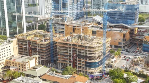 Building construction time-lapse in Brickell Miami 4K Video stock 51877148