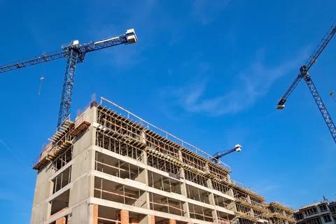 Building construction using formwork. Stock Photos