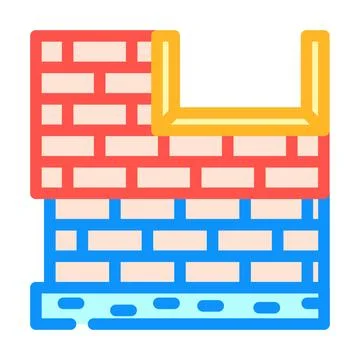 Building construction wall foundation and structure diagram Stock Illustration