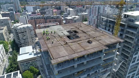 Building Construction Workers Video stock 93019063