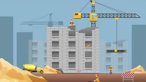 Building Construction Workers Video stock 281436942