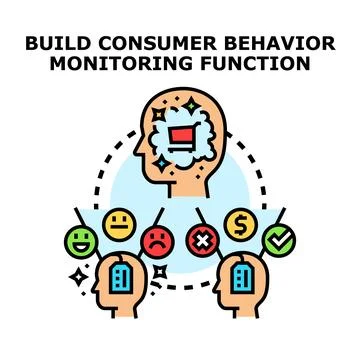 Building consumer behavior monitoring function for data analysis Stock Illustration