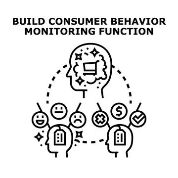 Building consumer behavior monitoring function for data analysis Stock Illustration