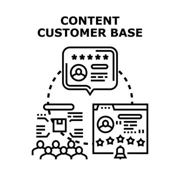 Building content customer base strategy concept イラスト素材