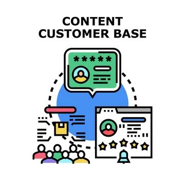 Building content customer base strategy concept Stock Illustration