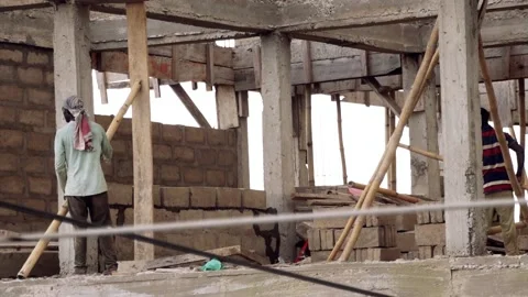 Building contractors at work  Stock Footage 201316461