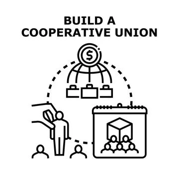 Building cooperative union for global business strategy Ilustración de archivo