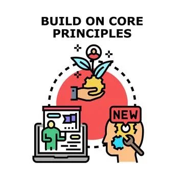 Building on core principles for growth and innovation Ilustración de archivo