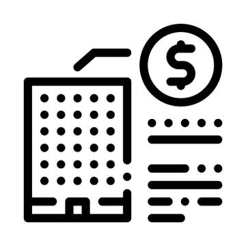 Building cost icon vector outline illustration Ilustración de archivo