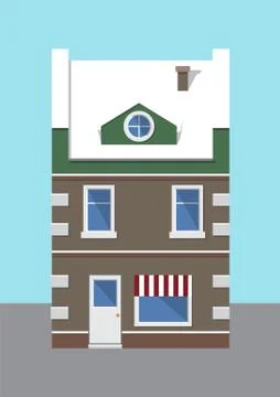 Building Covered with Snow Vector Illustration Ilustración de archivo