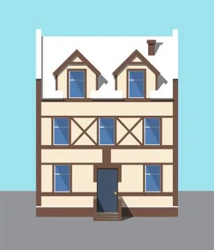 Building Covered with Snow Vector Illustration Ilustración de archivo