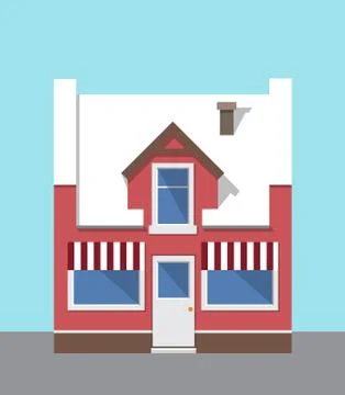 Building Covered with Snow Vector Illustration Ilustración de archivo