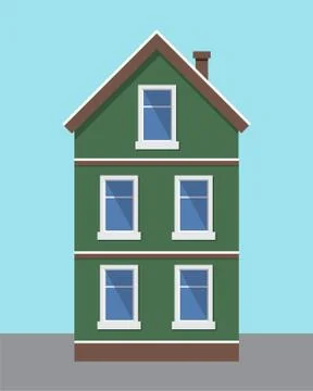 Building Covered with Snow Vector Illustration Ilustración de archivo