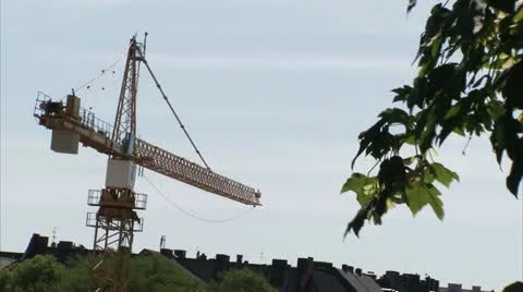 Building crane in action Stock Footage 11204019