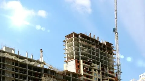 Building crane and building Stock Footage 10909784