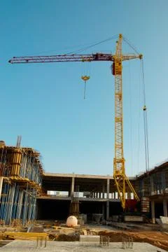 Building crane and construction. 库存照片