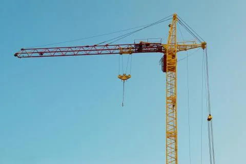 Building crane and construction. Stockfoto's