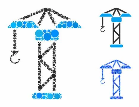 Building crane Composition Icon of Circle Dots Ilustración de archivo