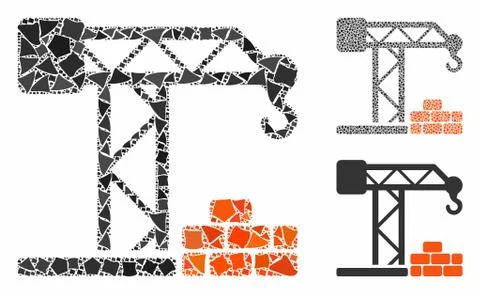 Building crane Composition Icon of Irregular Pieces Ilustración de archivo