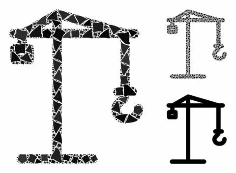 Building crane Composition Icon of Ragged Elements Stock Illustration