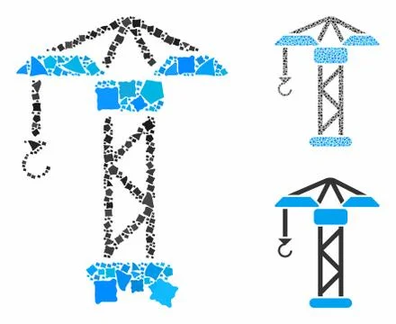 Building crane Composition Icon of Tuberous Pieces Ilustración de archivo