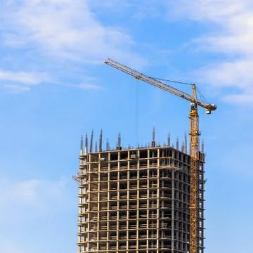 Building crane on construction Stock Photos