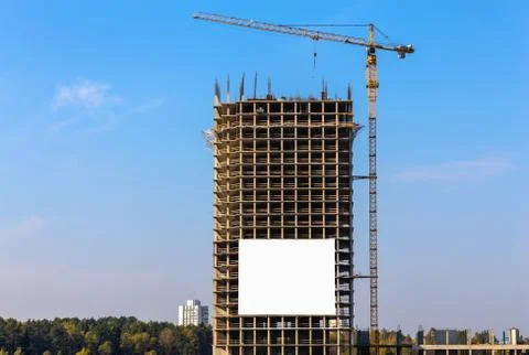 Building crane on construction Foto stock