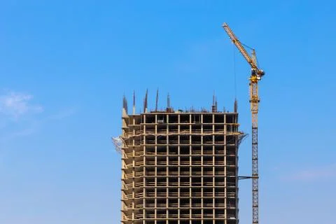 Building crane on construction Stock Photos