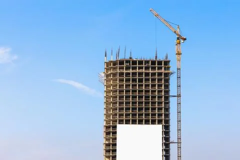 Building crane on construction Foto stock