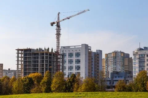 Building crane on construction Stock-Fotos