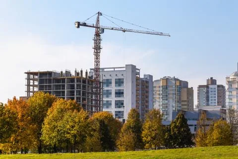 Building crane on construction Stock Photos