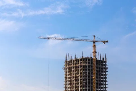Building crane on construction Stock Photos