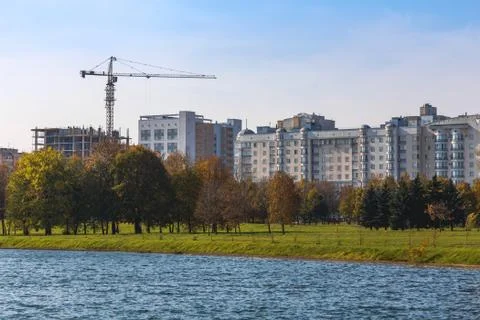 Building crane on construction Stock Photos
