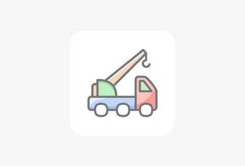 Building, crane fully editable vector fill icon Stock Illustration