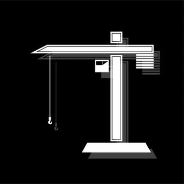 Building crane icon flat Stock Illustration