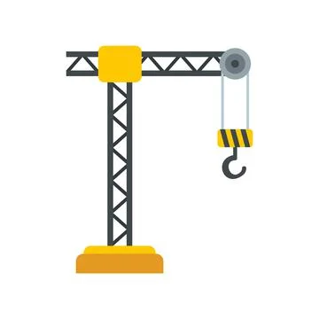 Building crane icon flat isolated vector Stock Illustration