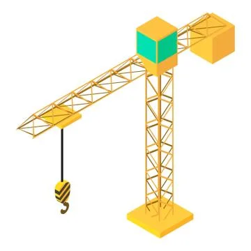 Building crane icon, isometric 3d style Illustrazione stock
