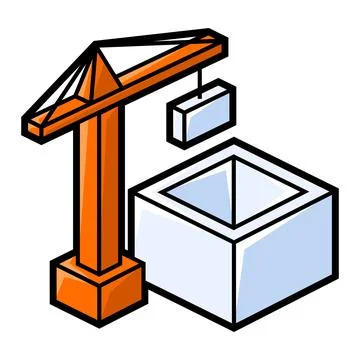 Building crane icon in isometry. Construction image for website, app, logo, UI Ilustración de archivo