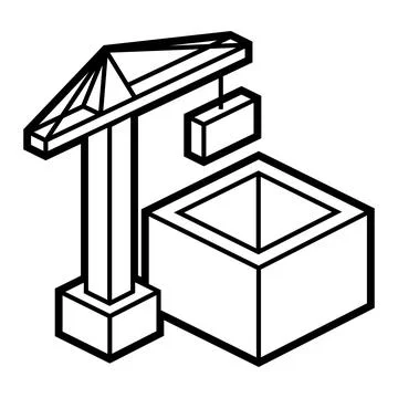 Building crane icon in isometry. Construction image for website, app, logo, UI Ilustración de archivo