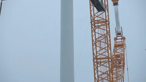 Building Crane Moving Down Stock Footage 72189493