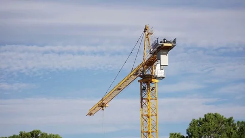 Building Crane Timelapse Scene Stock Footage 73068062
