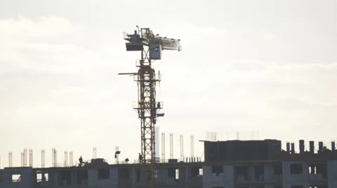 Building Crane Working Process Vídeos de archivo 33403595