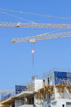 Building cranes in action 写真素材