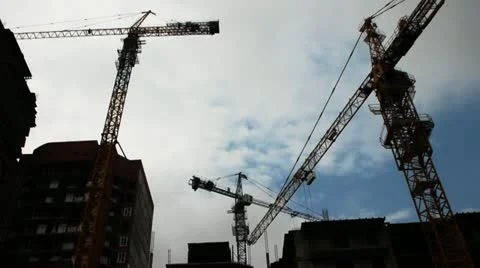 Building cranes Stock Footage 11296476