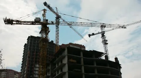 Building cranes Stock Footage 11305077