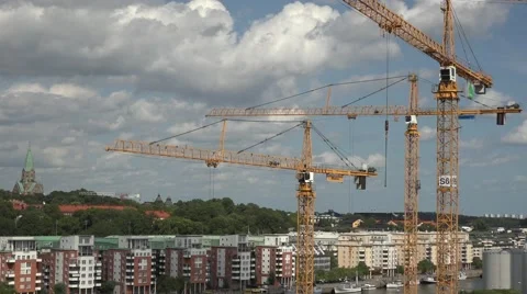 Building cranes Vídeos de archivo 40789752