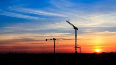 Building cranes Stock Photos