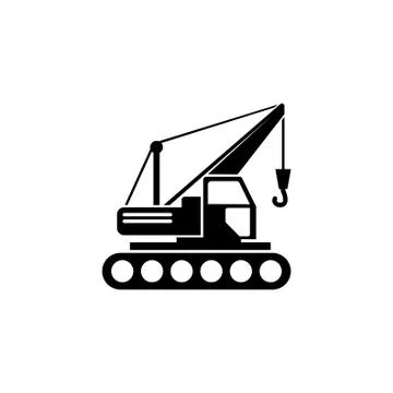 Building Crawler Crane Flat Vector Icon Stock Illustration